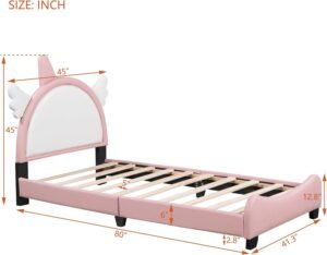 Kids Soft Bed with Crown Headboard