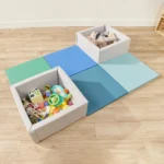 Kids Soft Play Activity Mat and Toy Bins