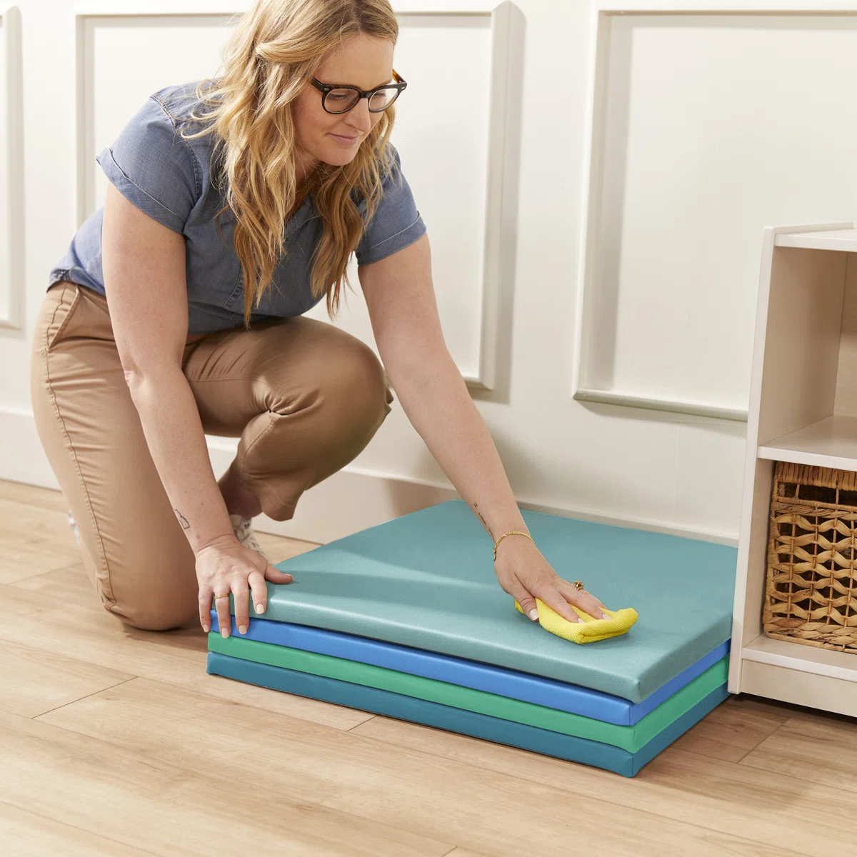 Kids Soft Play Activity Mat and Toy Bins